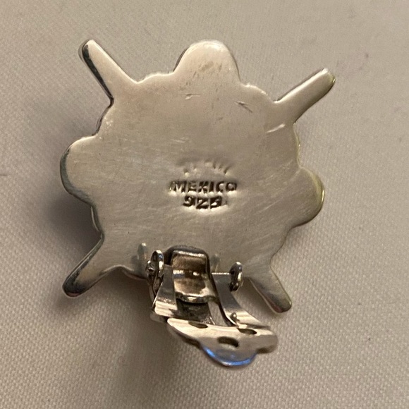 Vintage MEXICO 925 Sterling Silver 1.25" Round Bubble Clip On Earrings 17 Grams - Picture 4 of 7